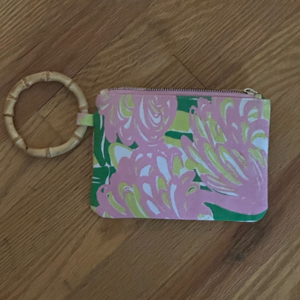 Lilly Pulitzer for Target Floral Wristlet with Bamboo Handle